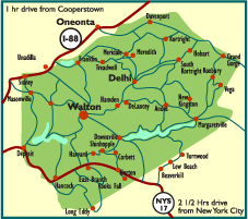 map of Walton, New York