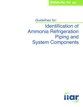 ammonia bulletin 114 for pipe labeling iiar bulletin 114 for ammonia pipe labels cover page of ammonia bulletin 114 2019