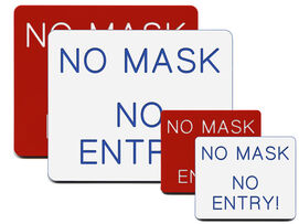 No Mask No Entry engraved sign