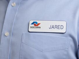 ENTER PAGE KEYWORDS colorful printed logo on engraved nametag ENTER PAGE KEYWORDS colorful printed logo on engraved nametag