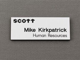 Engraved logo on tags Engraved logo on tags