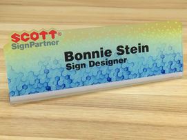 Plexiglass desk name plate