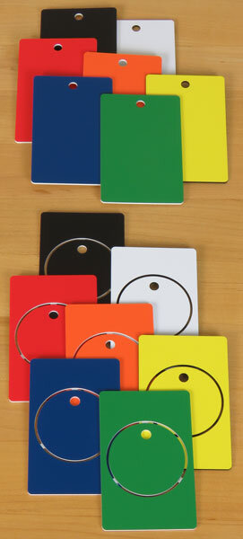 Color-coded valve tags in two sizes Color-coded valve tags in two sizes