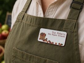 Nametags with custom logo Nametags with custom logo